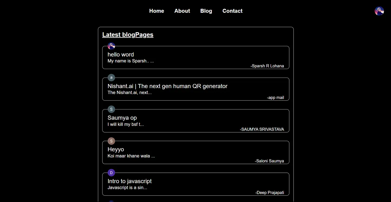 My Blog screenshot